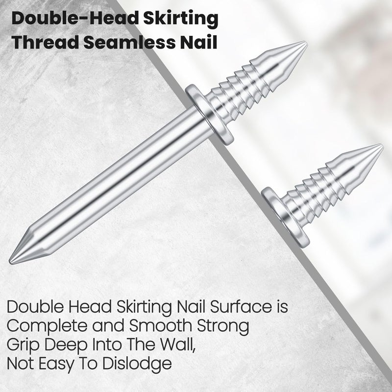 Deozu 50 Pcs Double-Head Skirting Nails with 1 Pcs Sleeve Tool, Double Sided Nails, Double-Headed Nail, Double Head Skirting Nail Tool - Image 5